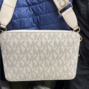 Michael Kors Cream Monogram Crossbody Bag